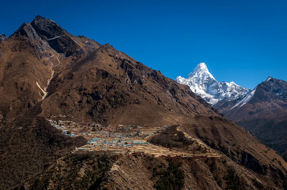 Trek to Phorche Sherpa Village (3,840m).