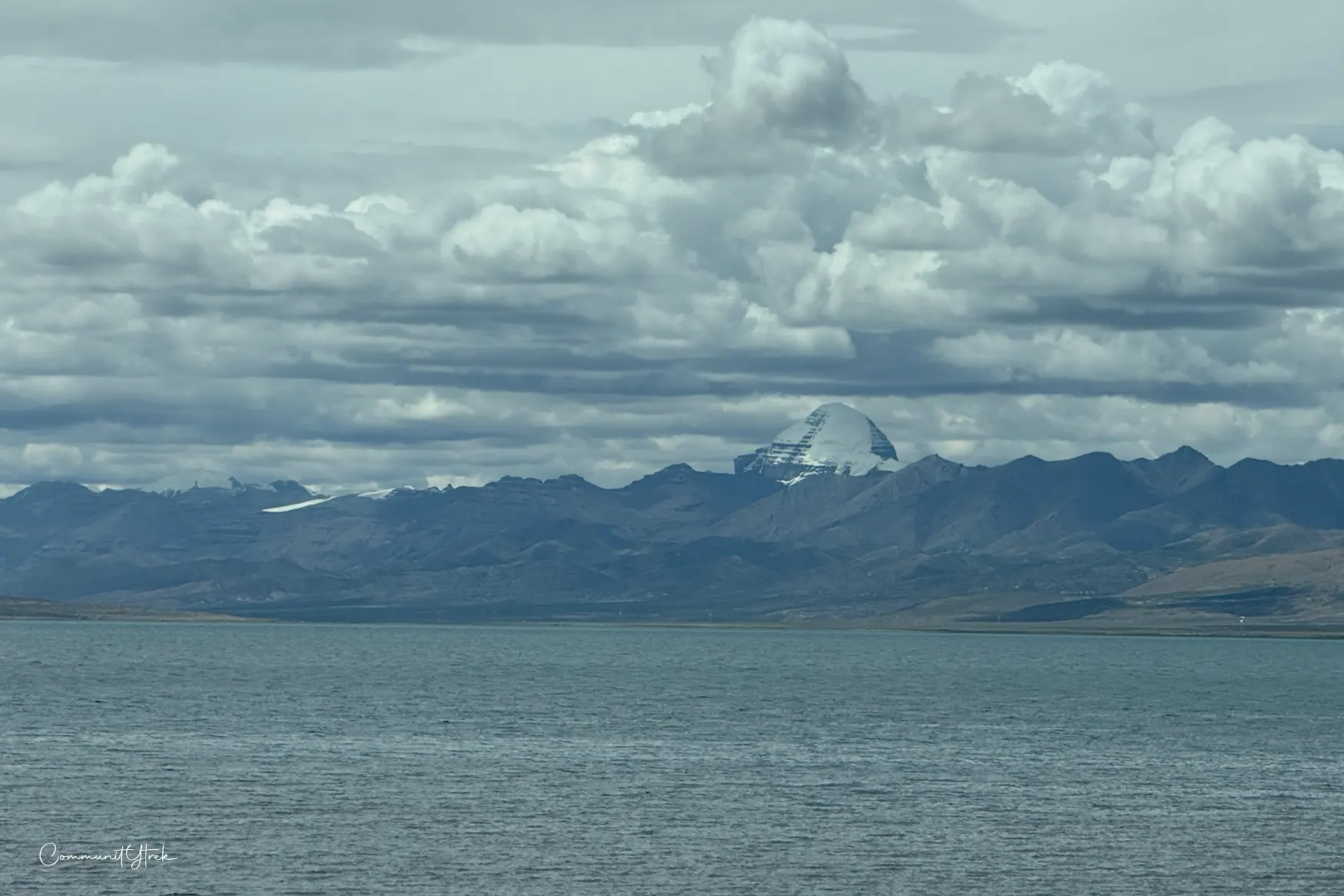 Mount Kailash Rising Above the Sacred Waters of Lake Manasarovar