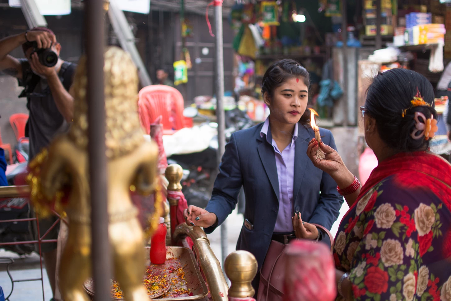  Devotees at Indra Chowk, KATHMANDU. 