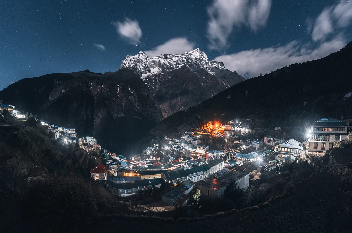  Namche Bazaar in the Night Lights. 