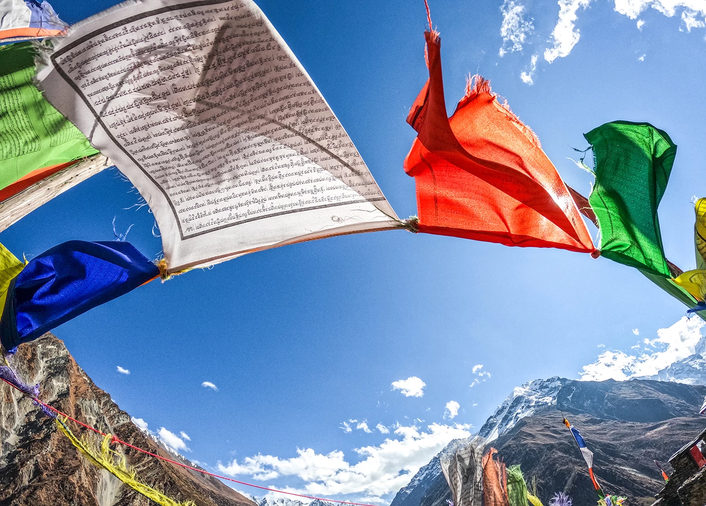  Prayer Flags at Mu Gumpa, Tsum Valley, Manaslu. 